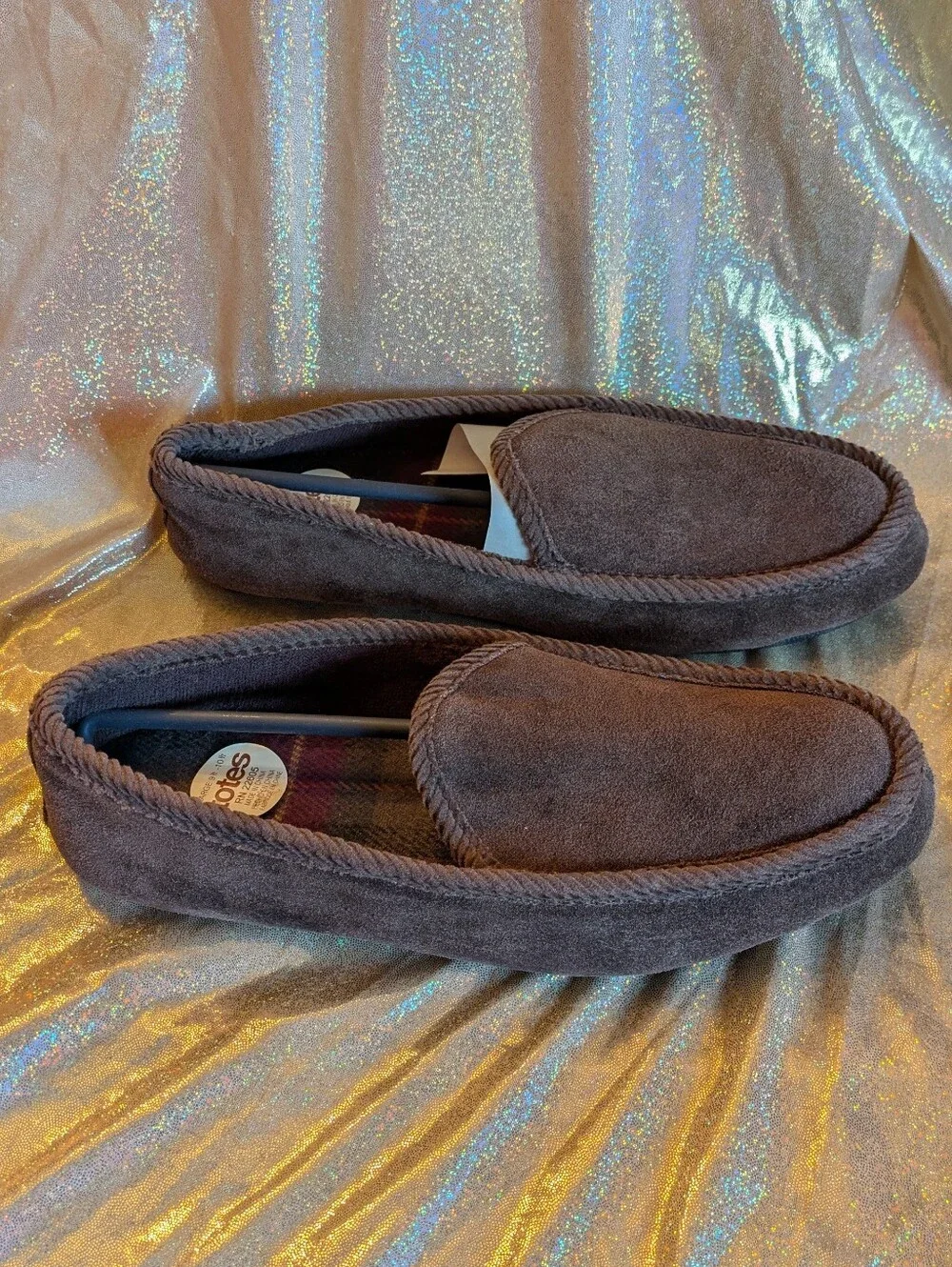 Mens Totes® Suede Slip-On Loafers Dark Brown NWT
